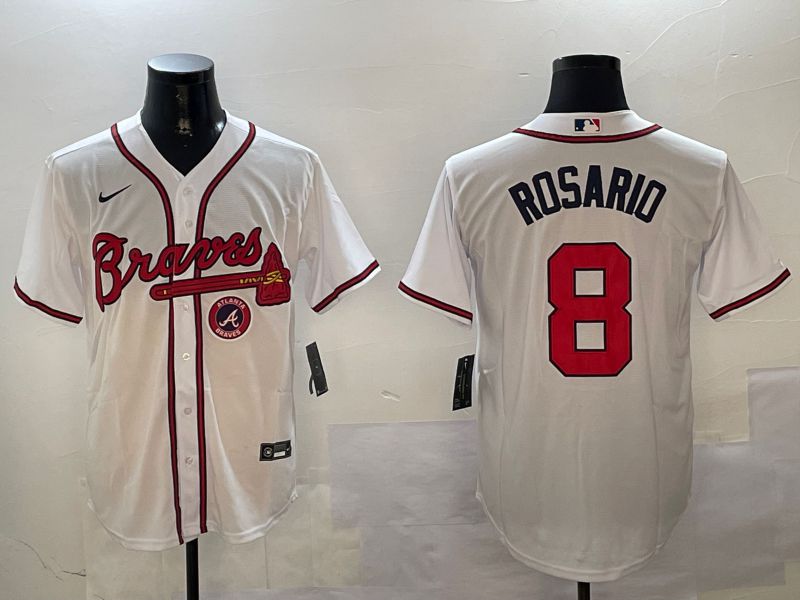 Men Atlanta Braves #8 Rosario White Game 2024 Nike MLB Jersey style 1